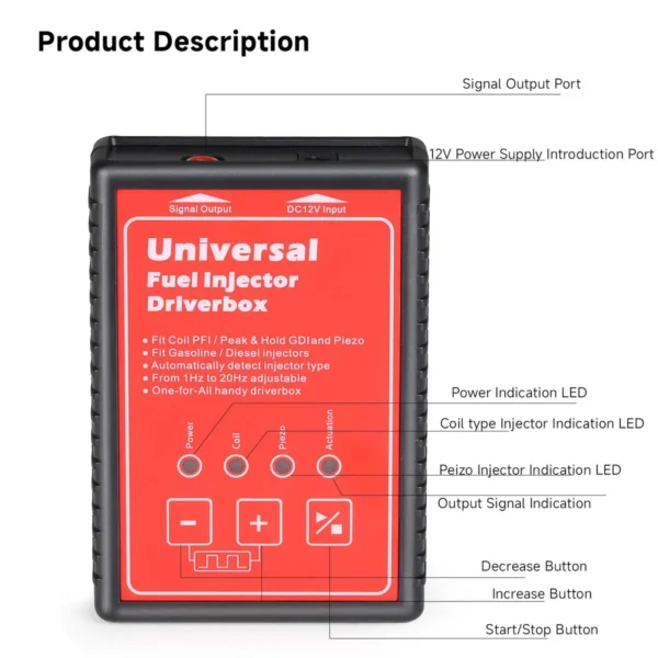 GD1 Universal Fuel Injector Drivebox Fit All Kinds of Injector Interface Automatically Detect Injector Type - Image 8