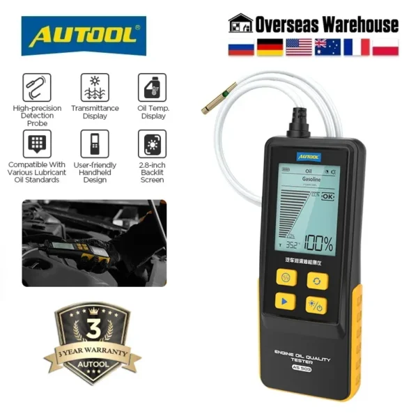 AUTOOL AS503 Engine Oil Tester with Digital Display for Auto Check Gasoline & Diesel Car Engine POA Oil Quality Repair Tools - Image 5