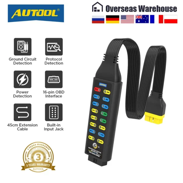 AUTOOL OBD2 Automotive Diagnostic Protocol Detector Break Out Box Tester OBDII Diagnostic Scan Tool Assistant CAN Test Box Fault - Image 4