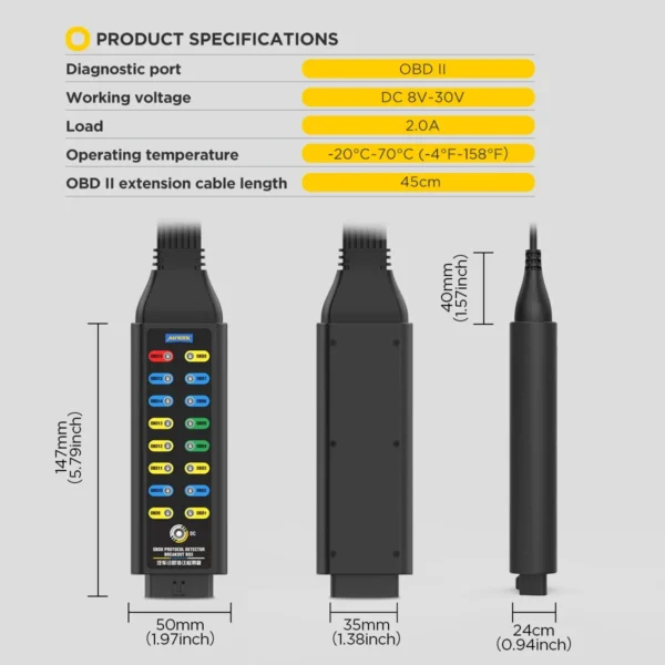 AUTOOL OBD2 Automotive Diagnostic Protocol Detector Break Out Box Tester OBDII Diagnostic Scan Tool Assistant CAN Test Box Fault - Image 5