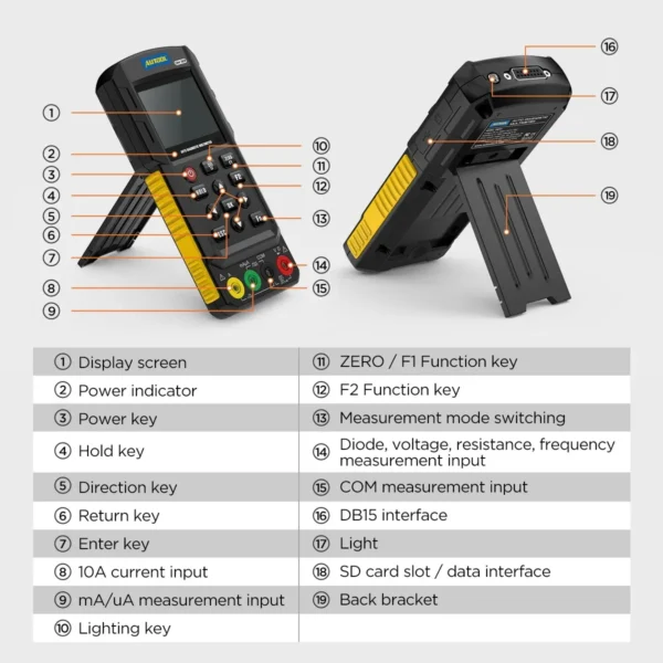 AUTOOL DM303 Auto Diagnostic Digital Multimeter Oscilloscope Ammeter Analog Signal Test Ohmmeter Car Circuit Tester with K/CAN - Image 2