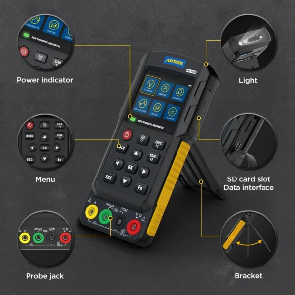 AUTOOL DM303 Auto Diagnostic Digital Multimeter Oscilloscope Ammeter Analog Signal Test Ohmmeter Car Circuit Tester with K/CAN - Image 4