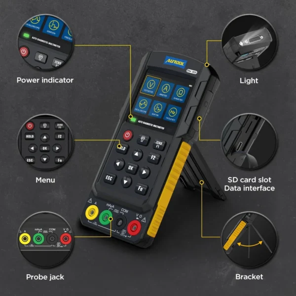 AUTOOL DM301 Auto Diagnostic Multimeter Car Circuit Tester Power Probe Oscilloscope/Diode/Ignition Pulse Signal Test pk BT280 - Image 6