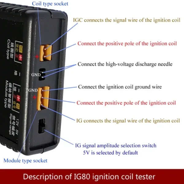 Original Automobile Ignition Coil Tester Car Gas Oil Petrol Vehicle Natural Gas 24V Gasoline 12V Coil Ignition Testing Tool IG80 - Image 4