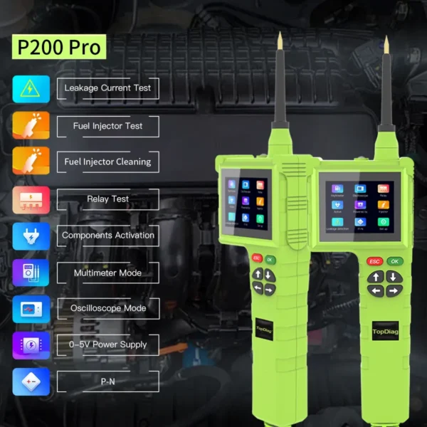 JDiag P200 Pro Smart Hook Master Edition Car Circuit Tester 9-48V Automotive Power Probe Electrical System Tester - Image 2