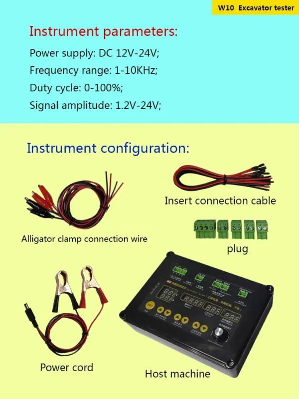 W10 Excavator Truck Engineering Agricultural Machinery Injector Throttle Step Urea Pump Motor Solenoid Valve Tester - Image 3