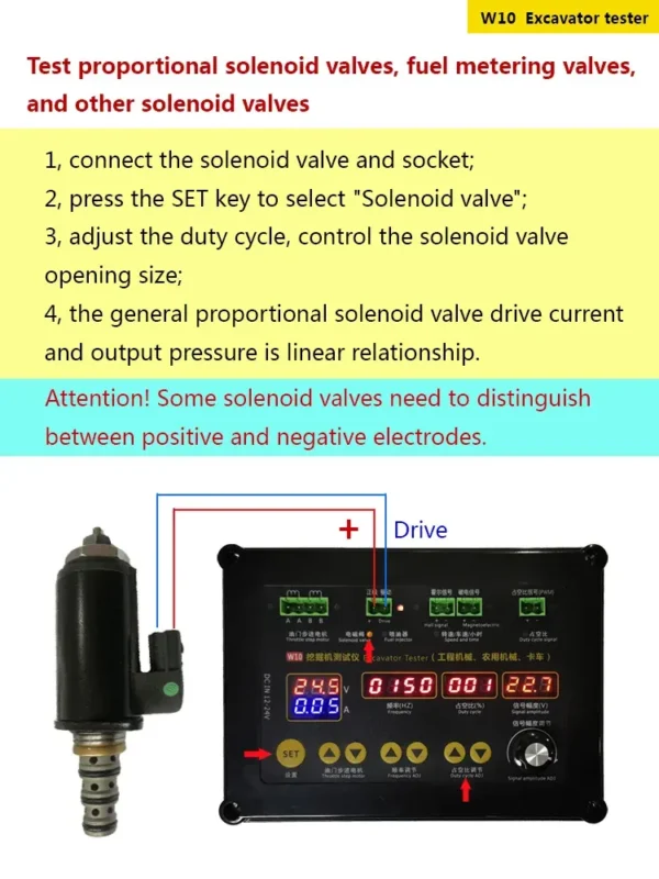 W10 Excavator Truck Engineering Agricultural Machinery Injector Throttle Step Urea Pump Motor Solenoid Valve Tester - Image 6