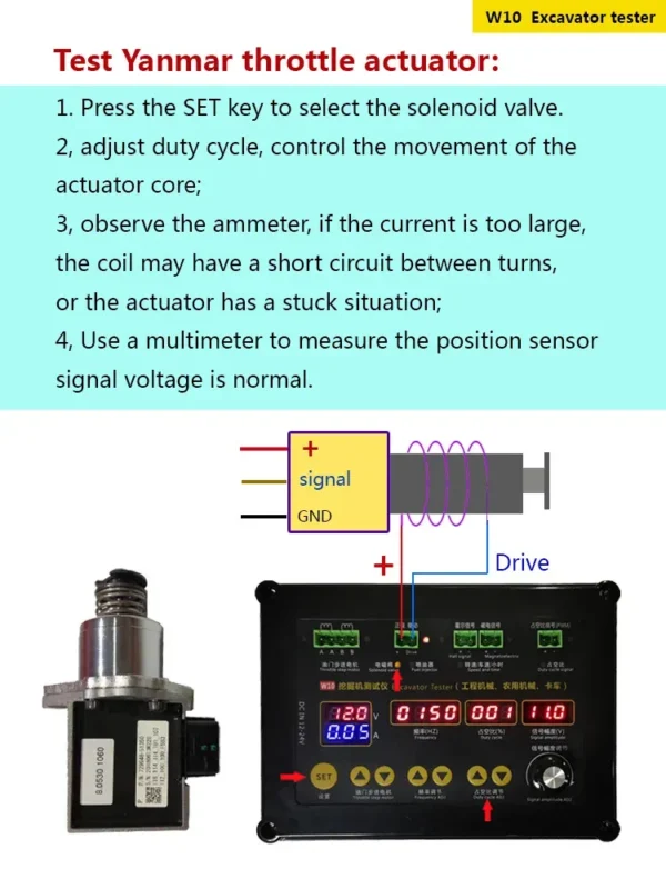W10 Excavator Truck Engineering Agricultural Machinery Injector Throttle Step Urea Pump Motor Solenoid Valve Tester - Image 7