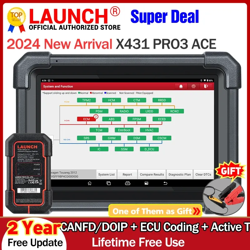 2024 LAUNCH X431 PRO3 ACE Scan Tool for Online ECU Coding Topology Map CANFD DoIP SGW All System Diagnostic tools 38+ Service
