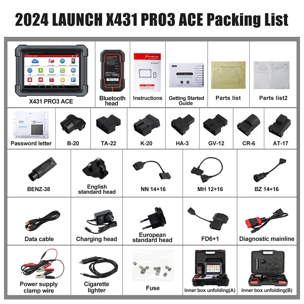 2024 LAUNCH X431 PRO3 ACE Scan Tool for Online ECU Coding Topology Map CANFD DoIP SGW All System Diagnostic tools 38+ Service - Image 2