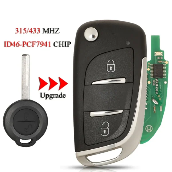 Upgrade Remote Smart Car Key For Mercedes Benz Smart 454 Forfour For Mitsubishi Colt 2Buttons 315/433Mhz ID46 PCF7941 - Image 2