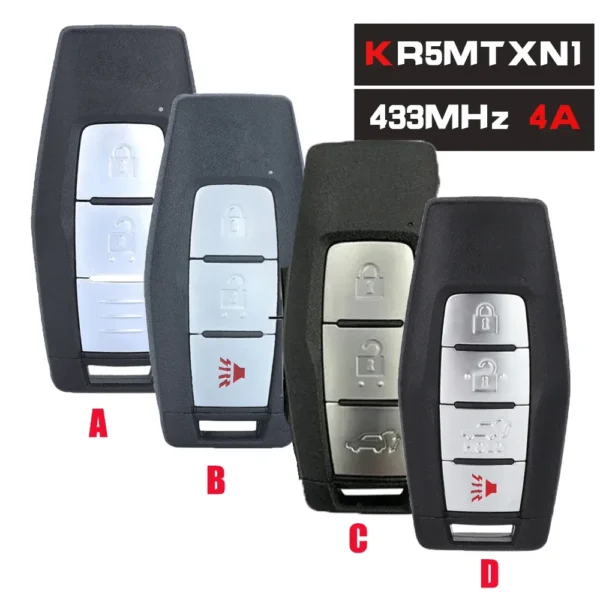 3/4 Button 433MHZ Mitsubishi Outlander 2023 2022 Silicone Car Remote Key With 4A chip