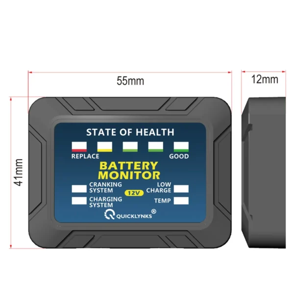 QUICKLYNKS BM6 Bluetooth 4.0 Car Battery Monitor 12V Battery Tester Charging Cranking Test Battery Analyzer APP for Android IOS - Image 4