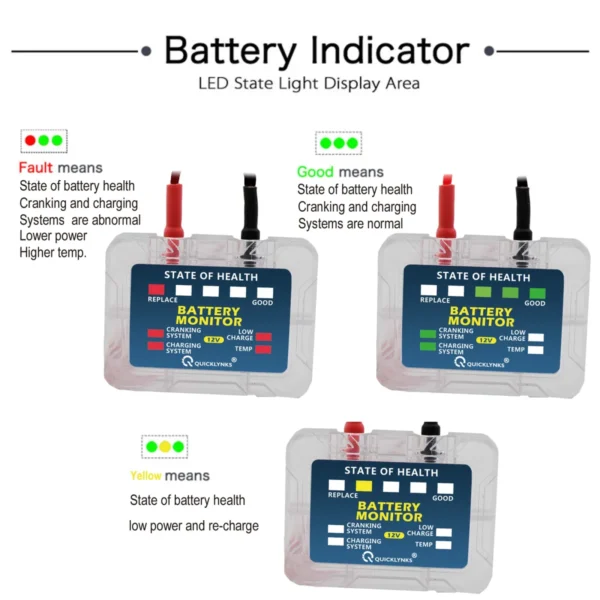 QUICKLYNKS BM6 Bluetooth 4.0 Car Battery Monitor 12V Battery Tester Charging Cranking Test Battery Analyzer APP for Android IOS - Image 5