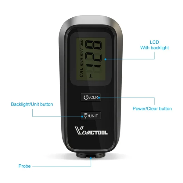 VDIAGTOOL VC100 Car Thickness Gauge Meter Digital - Image 4