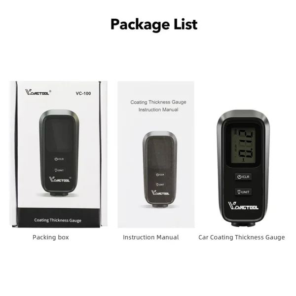 VDIAGTOOL VC100 Car Thickness Gauge Meter Digital - Image 7