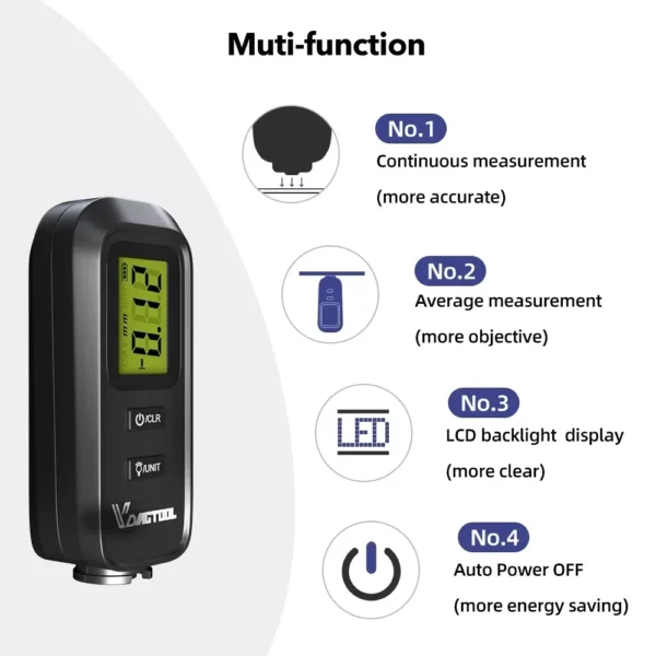 VDIAGTOOL VC100 Car Thickness Gauge Meter Digital - Image 8