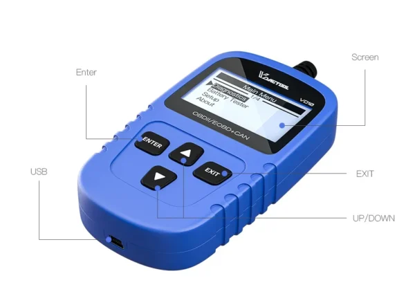 VDIAGTOOL VD10 OBDII/OBD2 Code Reader Scanner - Image 2