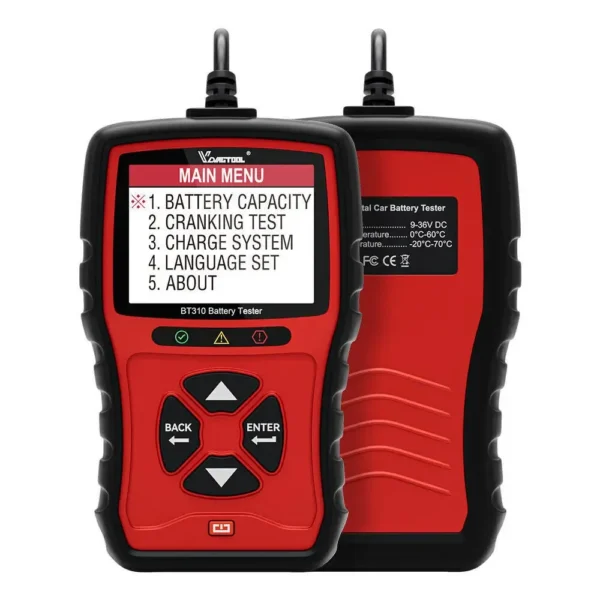 12V/24V Vdiagtool BT310 Car Battery Tester Cranking&Charging Test Automotive Battery Analyzer 14 Languages Lifetime Free Update - Image 2