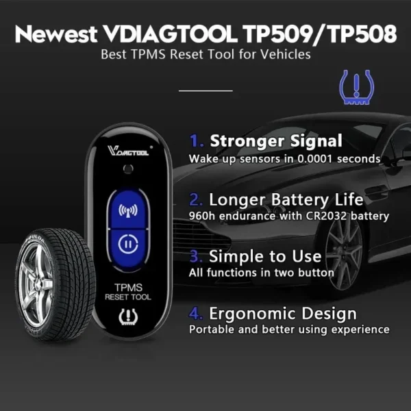 VDIAGTOOL TPMS TP509 For Foed Tire Pressure Activation Tool - Image 5