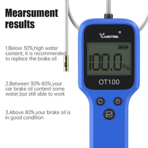 VDIAGTOOL OT100 Engine Oil Tester With LCD Display Oil Quality Detector Gas Analyzer For Auto Check Oil Testing Tools - Image 3