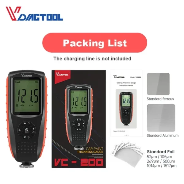 VDIAGTOOL VC200 Coating Thickness Tester - Image 3