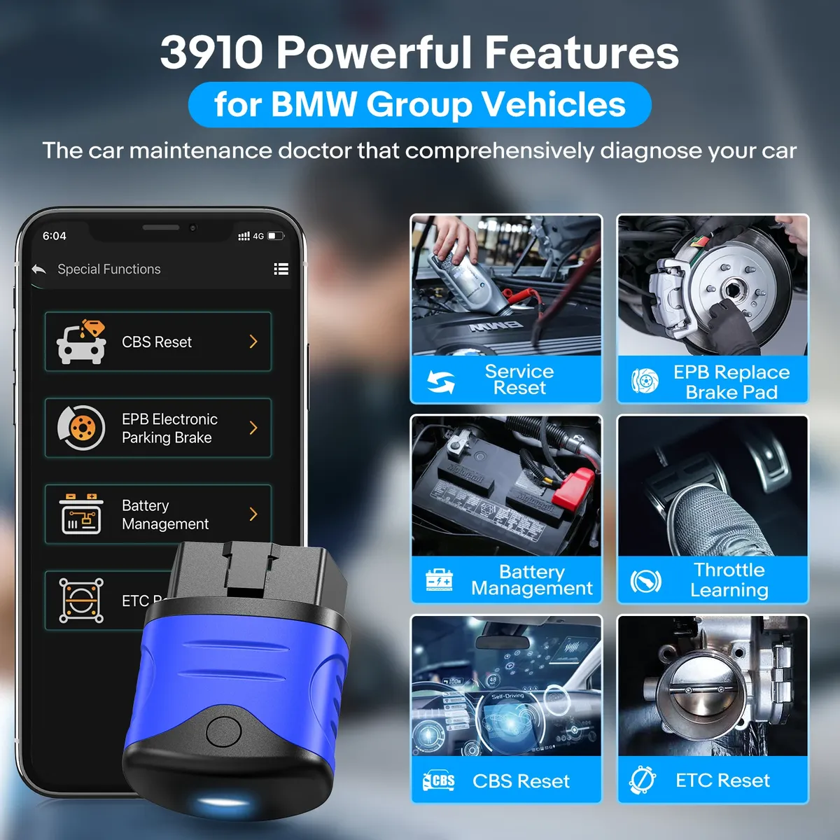 AUTOPHIX 3910 Bluetooth OBD2 Scanner For BMW/MINI/Rolls Royce Car Diagnostic Scan Tool EPB CBS ETC Battery Check Free Update - Image 6