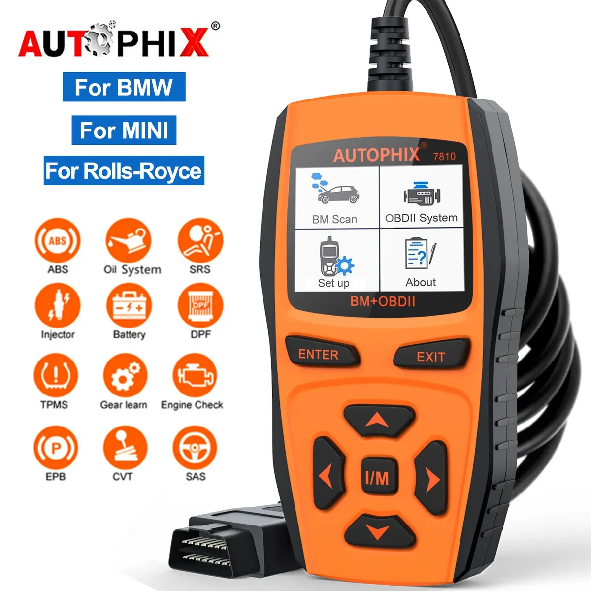 AUTOPHIX 7810 OBD2 Scanner Car Diagnostic Tool Code Reader for BMW Battery Registration EPB EGS DME DDE CBS F Chassis ECU Reset - Image 2