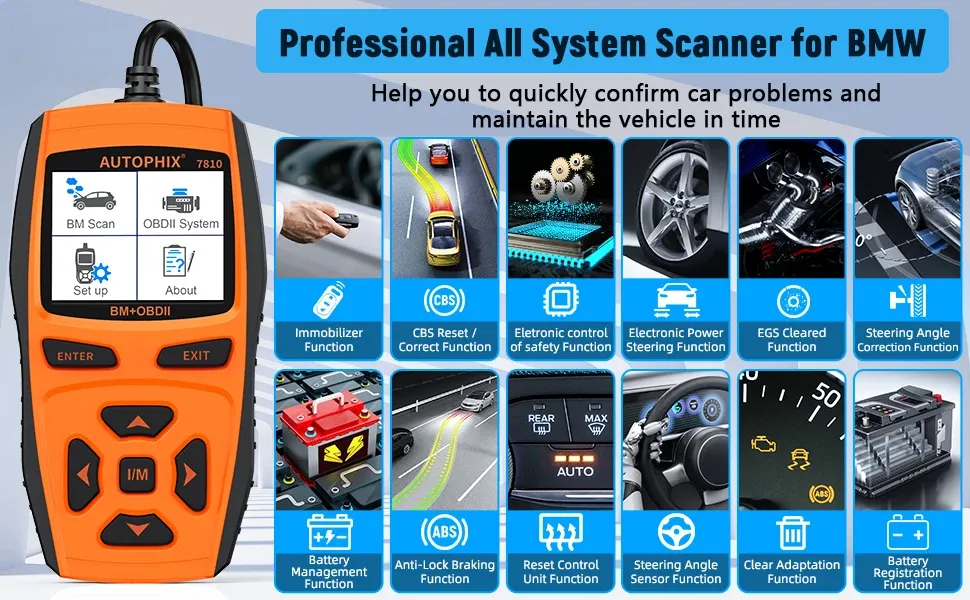 AUTOPHIX 7810 OBD2 Scanner Car Diagnostic Tool Code Reader for BMW Battery Registration EPB EGS DME DDE CBS F Chassis ECU Reset - Image 3