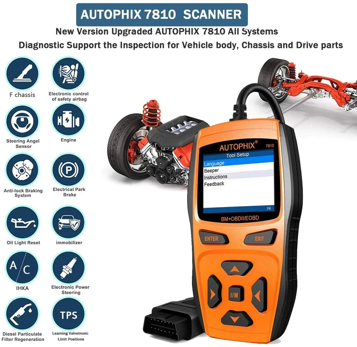AUTOPHIX 7810 OBD2 Scanner Car Diagnostic Tool Code Reader for BMW Battery Registration EPB EGS DME DDE CBS F Chassis ECU Reset - Image 4