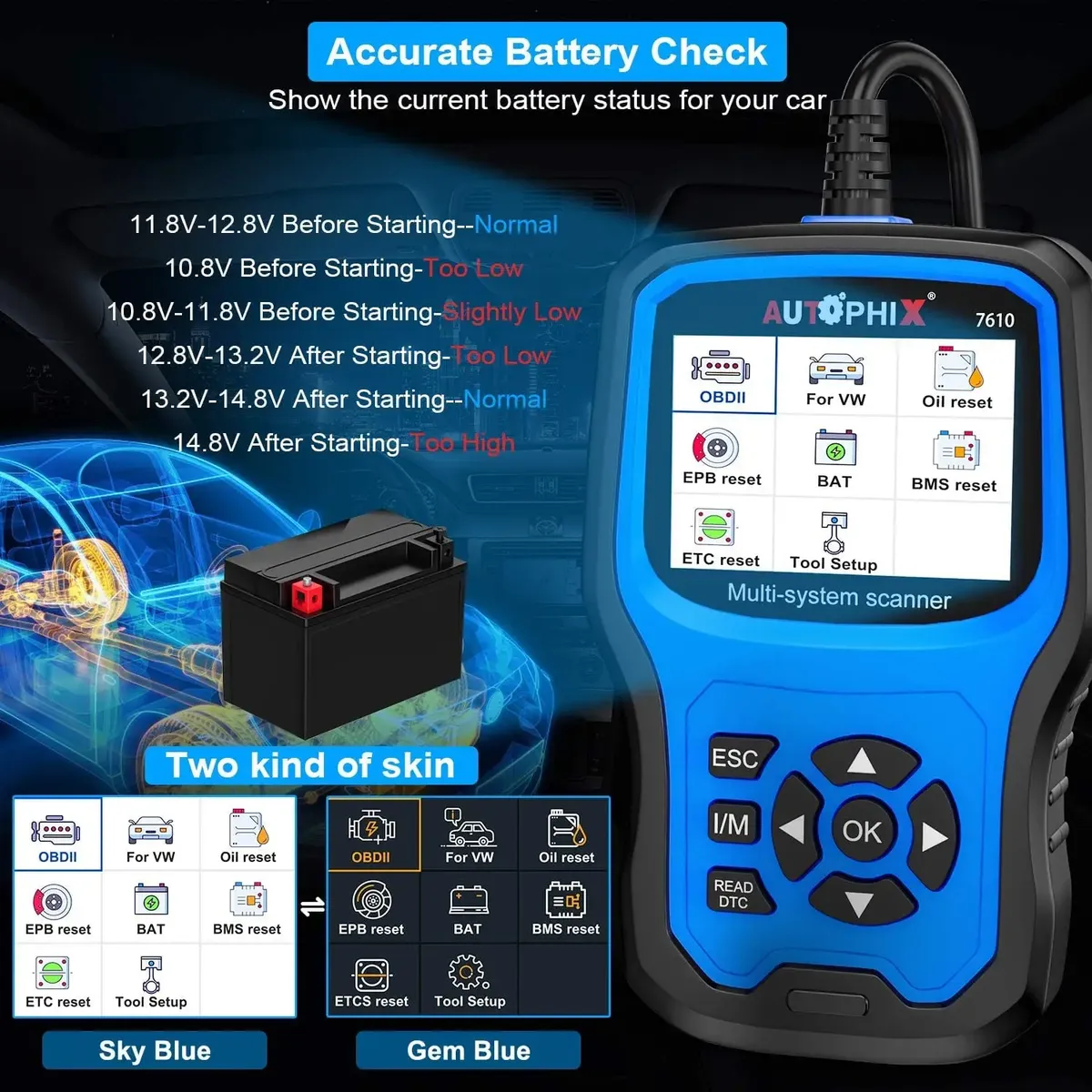AUTOPHIX 7610 OBD2 Automotive Scanner All System Code Reader Oil DPF ABS SRS Reset OBD2 Car Diagnostic Tools for VW Audi Skoda - Image 4