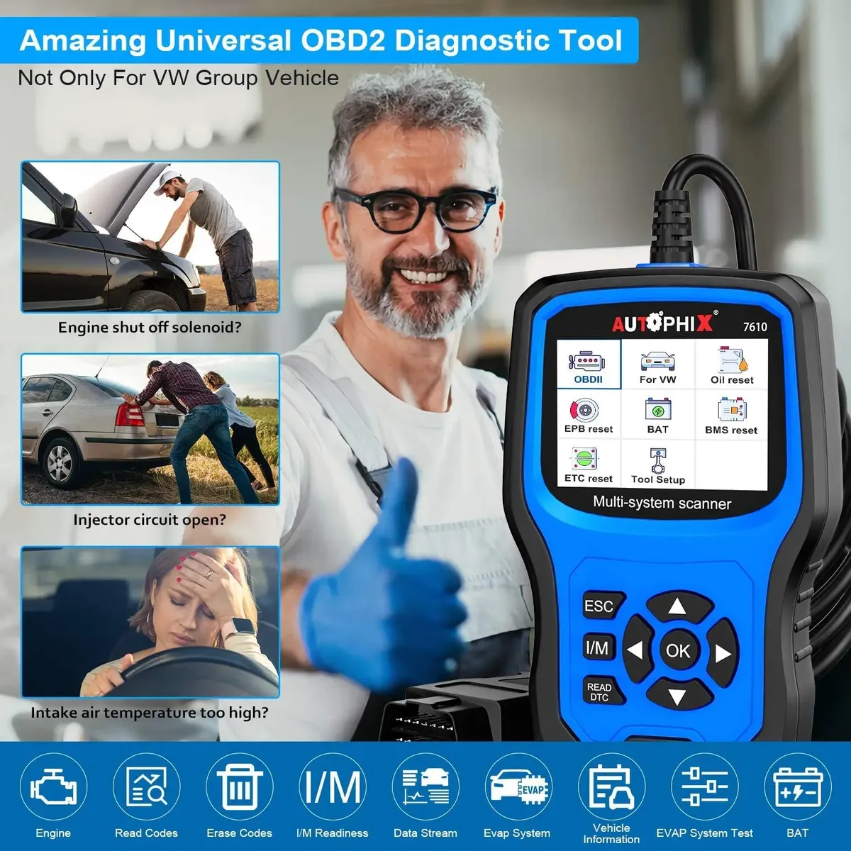 AUTOPHIX 7610 OBD2 Automotive Scanner All System Code Reader Oil DPF ABS SRS Reset OBD2 Car Diagnostic Tools for VW Audi Skoda - Image 5