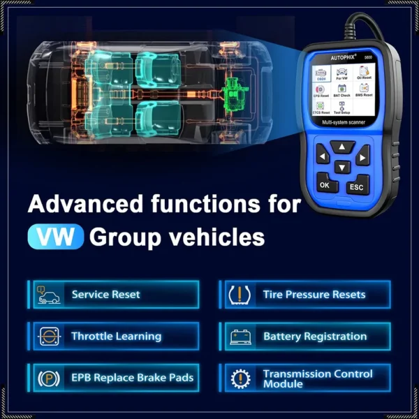 Autophix 5600 Professional OBD2 Full System Automotive Scanner Code Reader Airbag ABS EPB Oil Reset Car Diagnostic Tool For VW - Image 4