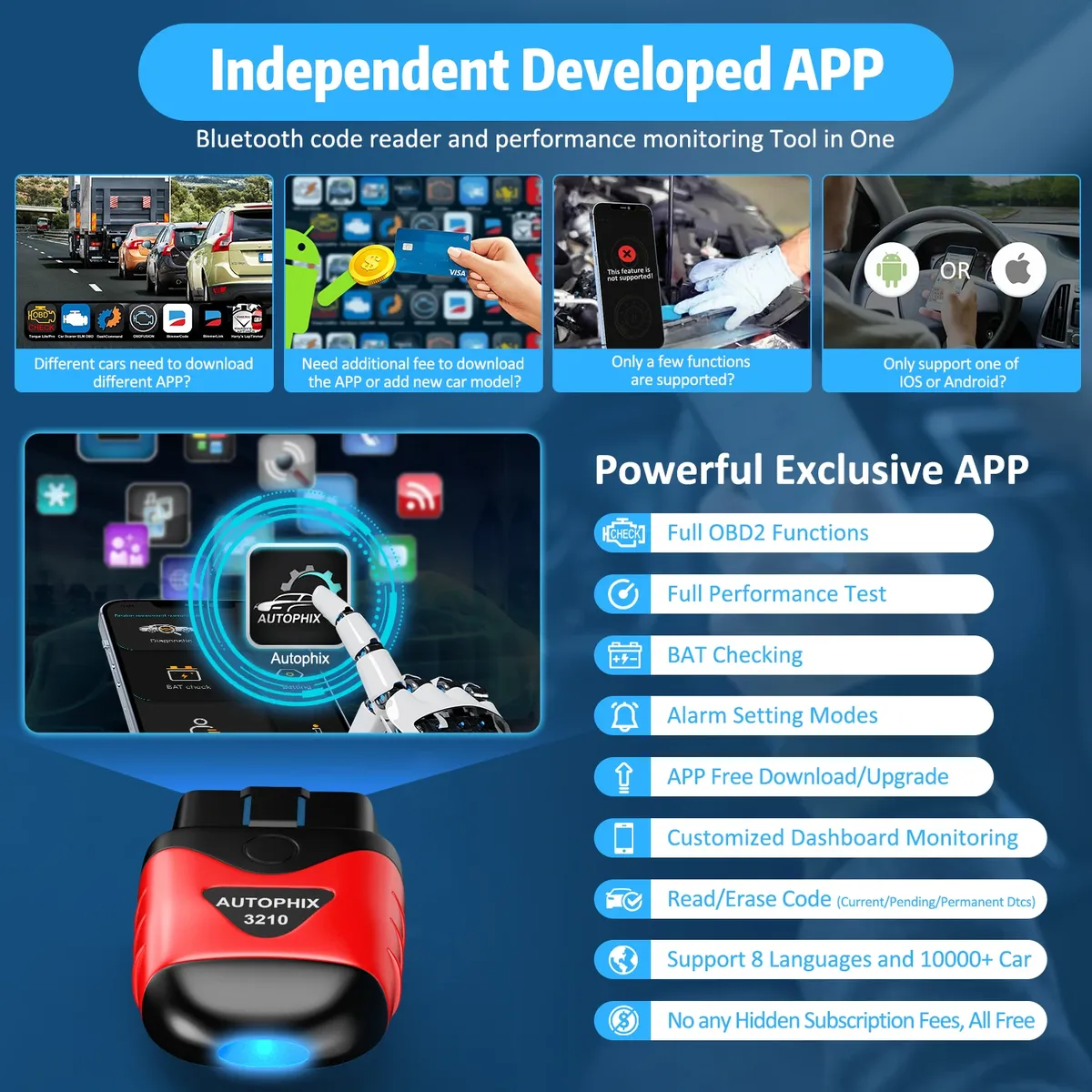 AUTOPHIX 3210 All in One OBD2 Scanner Car Code Readers Auto Professional Battery Test Check Diagnostic Tools - Image 5