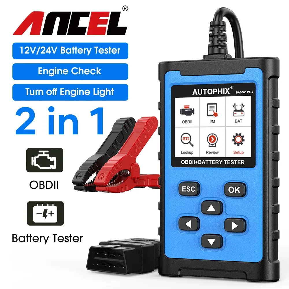Autophix BAS300 Plus 6/12/24V Battery Tester OBD2 Engine Check 2-in-1 Automotive Scanner Code Reader OBD 2 Car Diagnostic Tools - Image 4