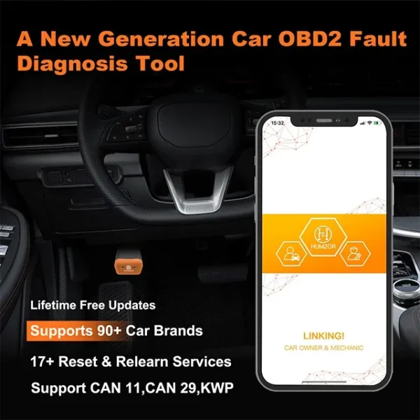 Humzor NL500 Car OBD2 Diagnostic Scanner Tool App Immo Resetting Odometer Repair Manager Key Programming Update of Humzor NL400 - Image 4