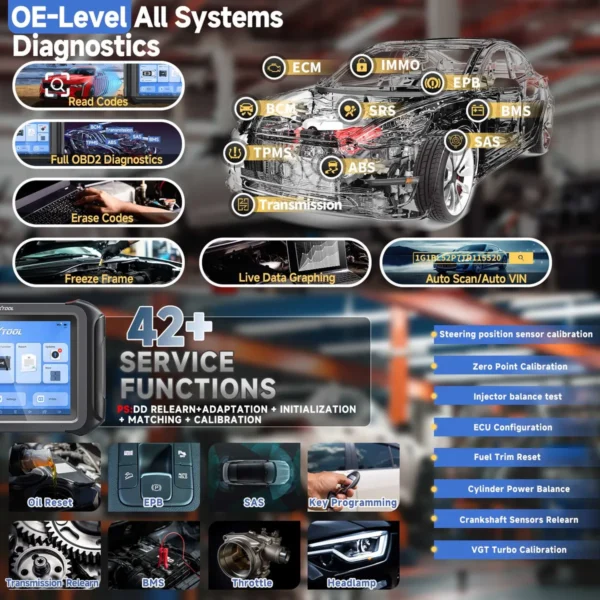 2024 XTOOL D9S PRO WIFI Connection Auto Diagnostic Scanner Support ECU Coding Topology Mapping Key Programming 42 Service Functions CAN FD DoIP - Image 10