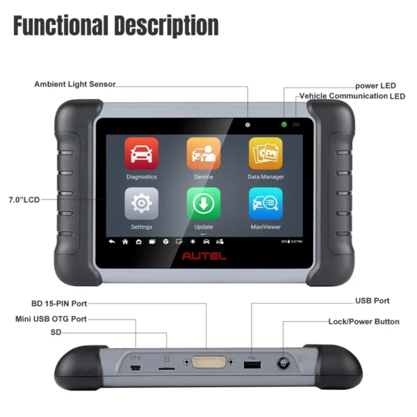 2024 Autel MaxiCOM MK808Z Bi-Directional Full System Diagnostic Tablet with Android 11 Operating System Upgraded Version of MK808/MX808 - Image 5