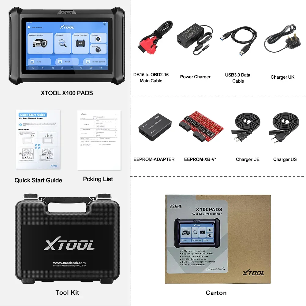 XTOOL X100 PADS Key Programmer All Systems Diagnostic Tools Immobilizer Automotive Scanner 32+ Reset OBD2 Android 10 CANFD/DoIP - Image 2
