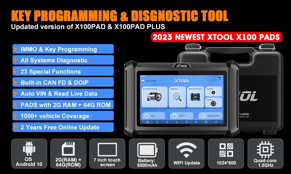 XTOOL X100 PADS Key Programmer All Systems Diagnostic Tools Immobilizer Automotive Scanner 32+ Reset OBD2 Android 10 CANFD/DoIP - Image 6