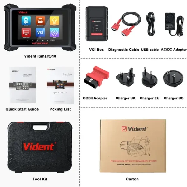 VIDENT ISMART810 Car Diagnostic Tool Bluetooth Scanner Active Test ECU Coding Key Programming 40 Resets With DoIP&CAN FD - Image 7
