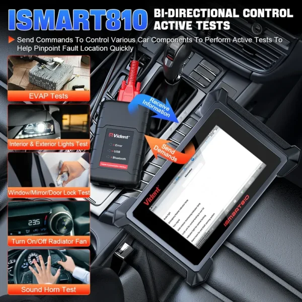 VIDENT ISMART810 Car Diagnostic Tool Bluetooth Scanner Active Test ECU Coding Key Programming 40 Resets With DoIP&CAN FD - Image 3