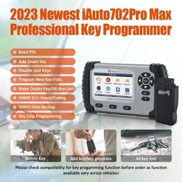 2023 Vident iAuto 702 PRO MAX All System Automotive Diagnostic Scanner Professional Key Programmer 34 Special Functions ECU Coding - Image 3