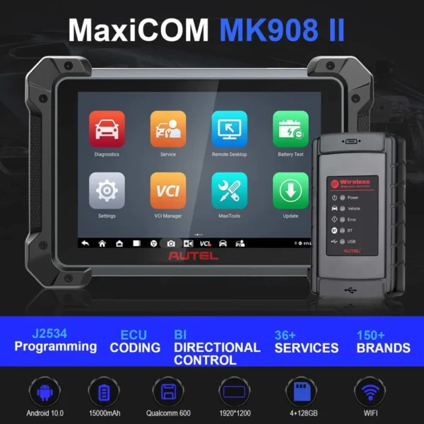 2023 Autel MaxiCOM MK908 II All System Diagnostic Tool Support ECU and Key Coding - Image 9