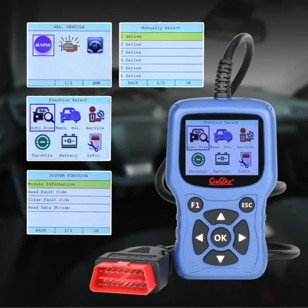 Creator C420 BMW & OBDII Code Reader 4G Memory Support Multi-languages Update Version of Creator C110 V6.0 BMW Code Reader - Image 9