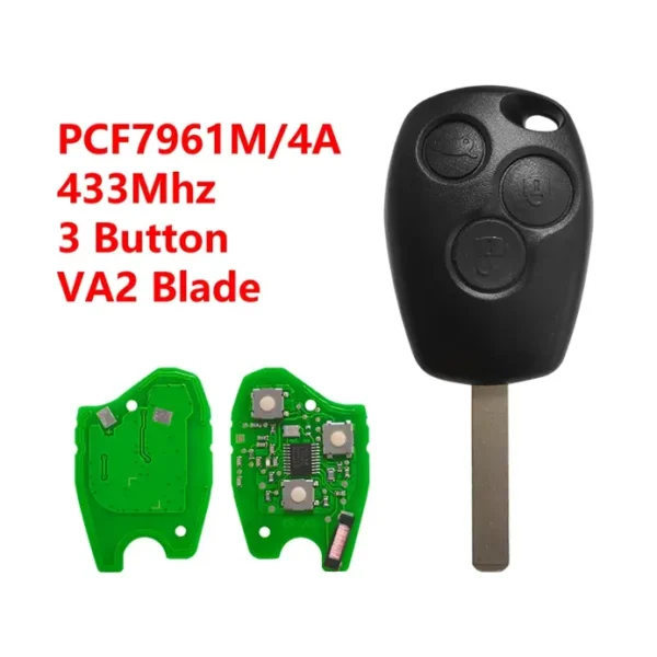 3 Button Car Remote Key PCF7961M/4A Chip 433Mhz for Mercedes Benz Smart Fortwo Kigoauto Car Key with VA2 Blade