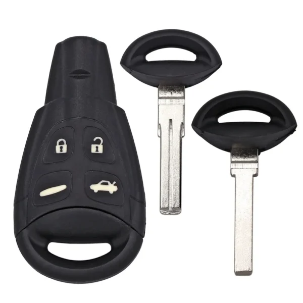 4 Button Remote Key Shell Housing Case Fob for SAAB 9-3 9-5 with Insert Key
