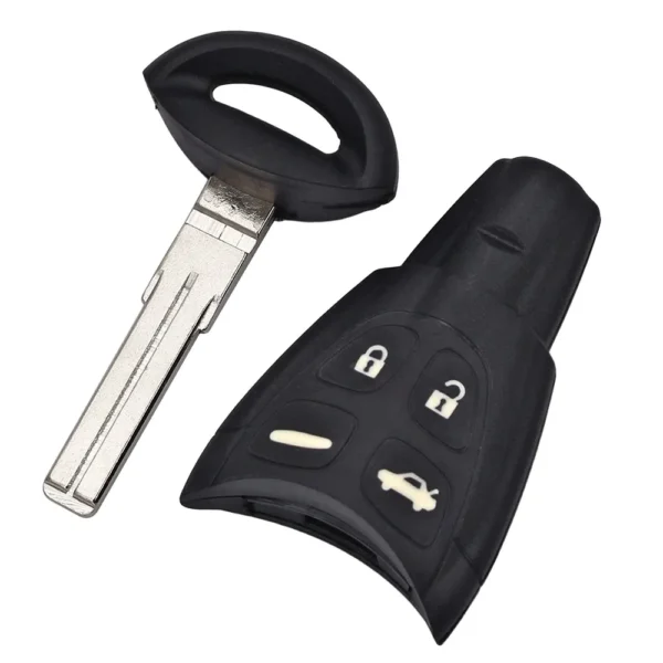 4 Button Remote Key Shell Housing Case Fob for SAAB 9-3 9-5 with Insert Key - Image 3