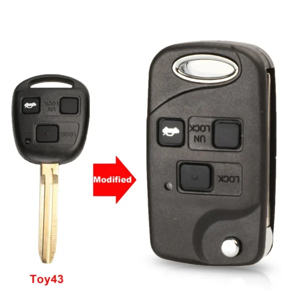 Remote Folding Flip Car Key Shell Case For Toyota Yaris Carina Corolla Avensis Cover Toy43 Toy47 Toy48 With Buttons - Image 10