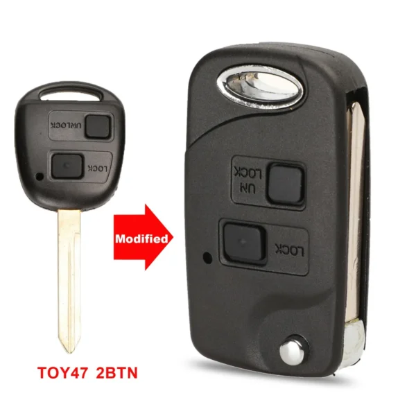 Remote Folding Flip Car Key Shell Case For Toyota Yaris Carina Corolla Avensis Cover Toy43 Toy47 Toy48 With Buttons - Image 5